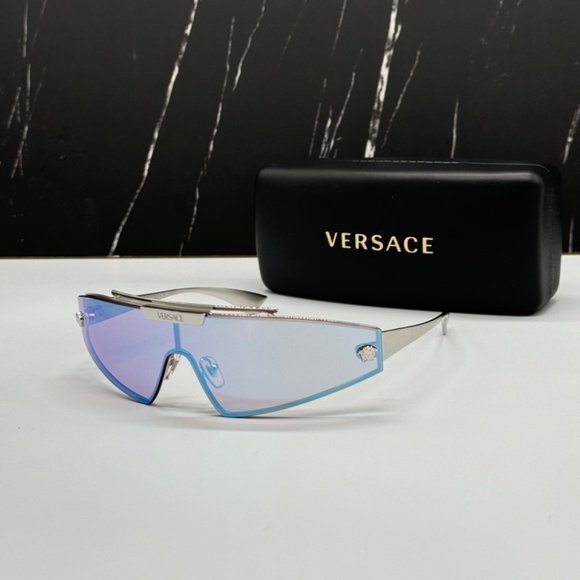NEW VE2265 100011 VERSACE MOD 2265 1000/11 SILVER VE2265 1000/11 SUNGLASSES - Picture 3 of 16